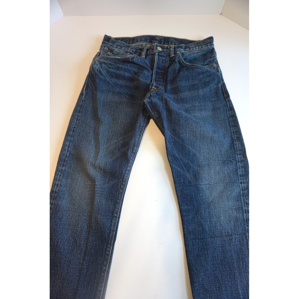 RRL Double RL Low Straight Japan Woven Selvedge Denim Jeans Blue 32x30 - Picture 6 of 16